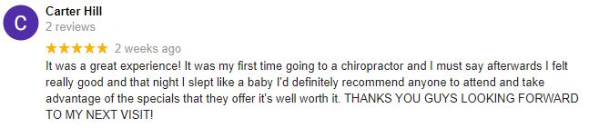 Chiropractic Raleigh NC Patient Testimonial at Back In Motion